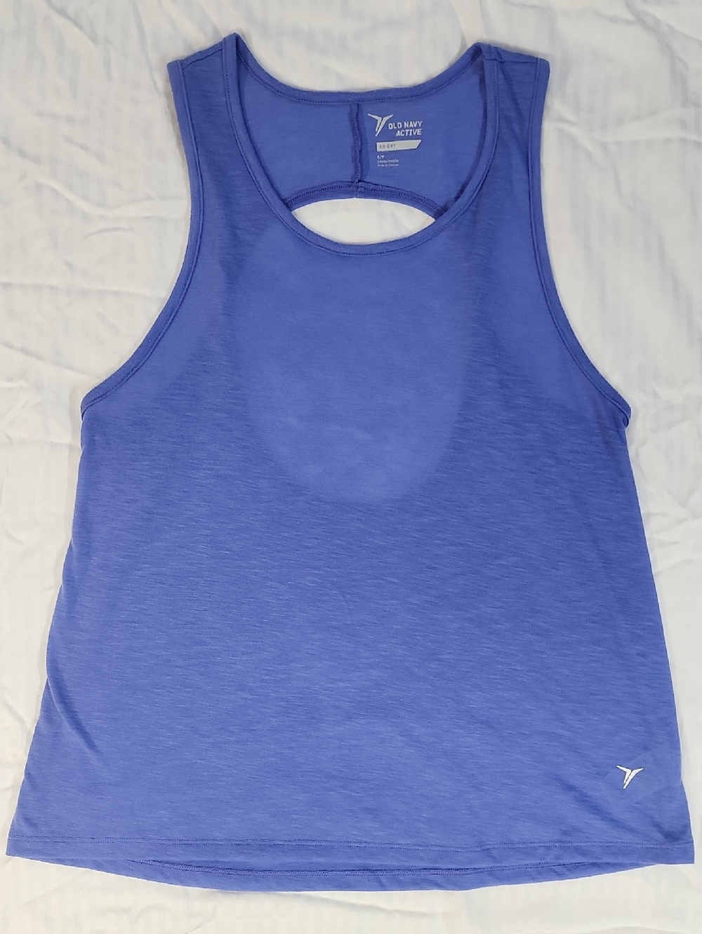 Old Navy Active Go Dry Tank RN54023 Twist Open Bk Delphinium Sz S Loose/Ample